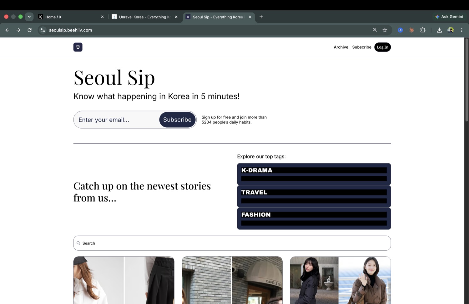 Seoul Sip newsletter