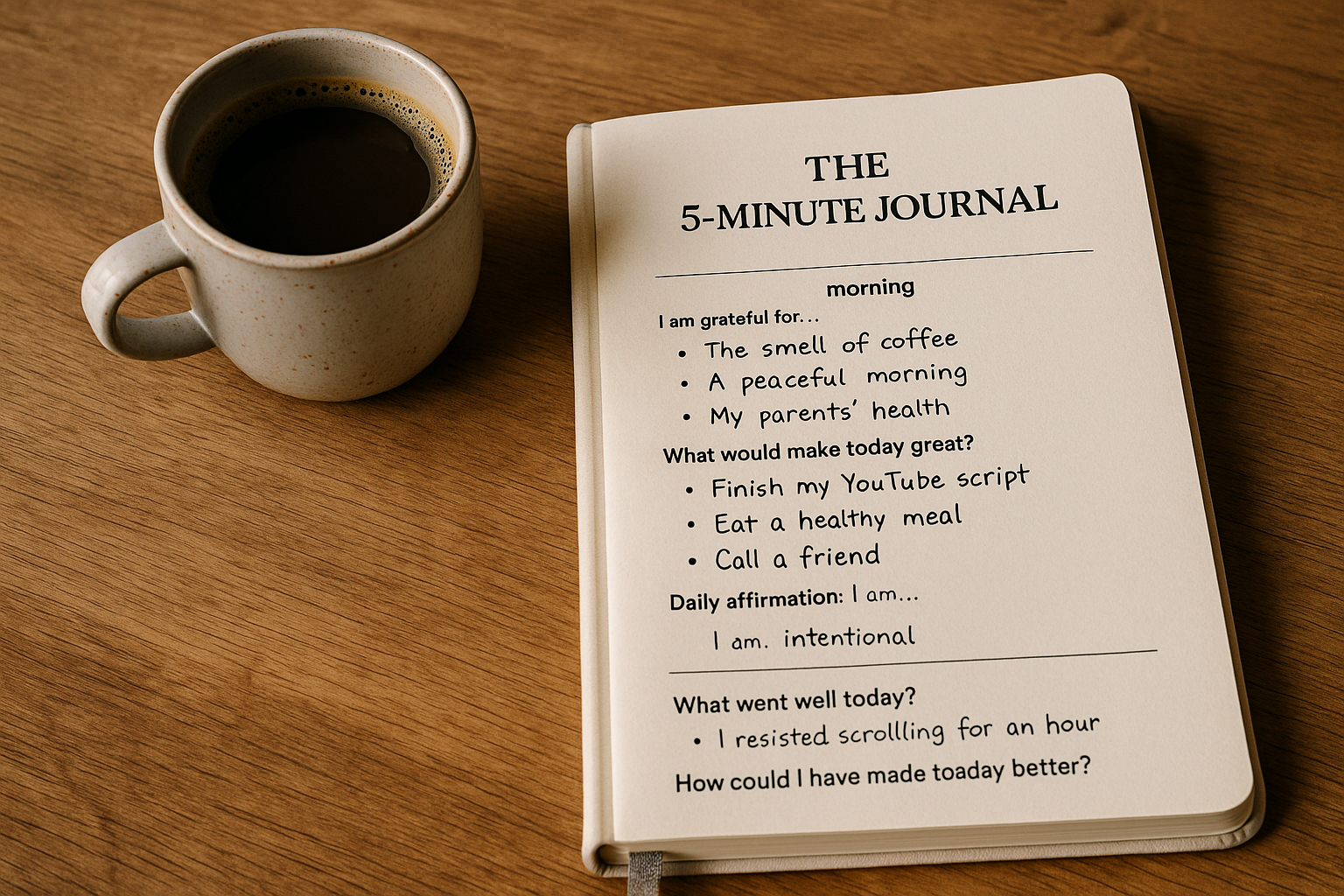 🕰️ The 5-Minute Journal: A Simple Habit That Changed My Mornings